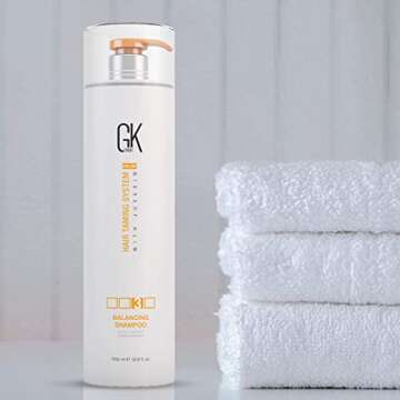 GK HAIR Balancing Shampoo Repairs Dry Damage For Oily Flaky Itchy Scalp Thinning Removes Impurities Deep Cleansing Natural Moisture Keratin Treatment Sulfate Parabem Free All Hair Types - 33.8 Ounce