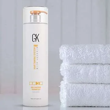 GK HAIR Balancing Shampoo Repairs Dry Damage For Oily Flaky Itchy Scalp Thinning Removes Impurities Deep Cleansing Natural Moisture Keratin Treatment Sulfate Parabem Free All Hair Types - 33.8 Ounce