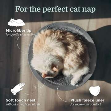 Hepper Cat Nest - Washable Cat Bed with Removable Fluffy Fleece Liner - Cozy Comfy Calming Bed Round...