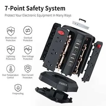 Surge Protector Power Strip Tower with USB and Night Light