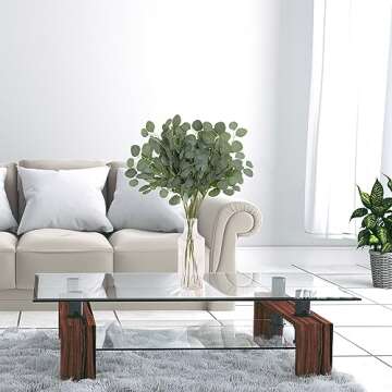 SHUOTAO 12Pcs Artificial Plants Silk Eucalyptus Leaves Greenery Stems Tall 29.5" Eucalyptus Stems Branches Floral Arrangement Decoration, Indoor Home Wedding Decor