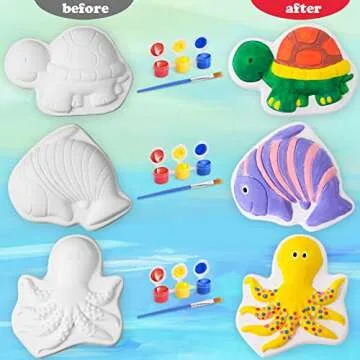 24 Pack Valentine's Day Cards for Kids with Plaster Painting Kit for School Classroom Valentine's Gift Exchange, Valentine's Party Favor for Kids, Valentine's Prize, Valentine's Art and Craft Activity