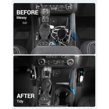 Ecarzo Center Console Shifter Storage Box for Bronco 2021-2024 2025 Accessories, Organizer Gear Shif...