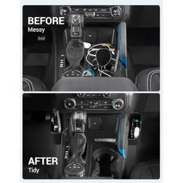 Ecarzo Center Console Shifter Storage Box for Bronco 2021-2024 2025 Accessories, Organizer Gear Shif...