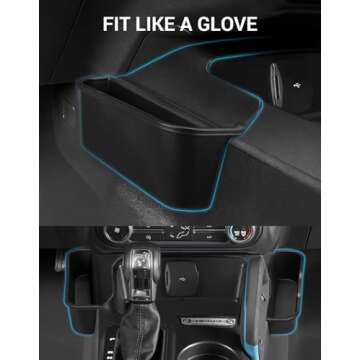 Ecarzo Center Console Shifter Storage Box for Bronco 2021-2024 2025 Accessories, Organizer Gear Shift Storage Tray Additional Interior Gear Side Storage Bronco Accessories 2/4 Door
