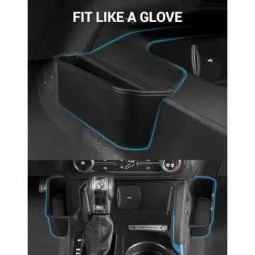 Ecarzo Center Console Shifter Storage Box for Bronco 2021-2024 2025 Accessories, Organizer Gear Shift Storage Tray Additional Interior Gear Side Storage Bronco Accessories 2/4 Door