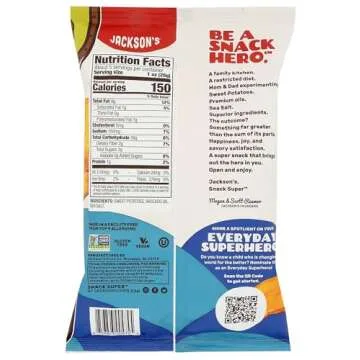 Jackson's Avocado Oil Kettle Cooked Sweet Potato Chips - Healthy Snack Option 5 oz