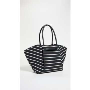 DeMellier Women's New York Tote, Black Breton Stripe Canvas, One Size