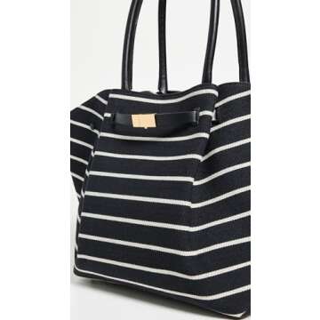 DeMellier Women's New York Tote, Black Breton Stripe Canvas, One Size