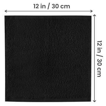 Utopia Towels 24 Pack Cotton Washcloths Set - 100% Ring Spun Cotton, Premium Quality Flannel Face Cloths, Highly Absorbent and Soft Feel Fingertip Towels (Black)