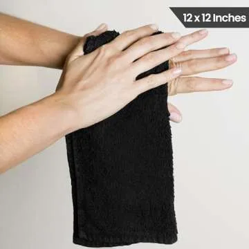 Utopia Towels 24 Pack Cotton Washcloths Set - 100% Ring Spun Cotton, Premium Quality Flannel Face Cloths, Highly Absorbent and Soft Feel Fingertip Towels (Black)