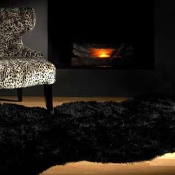 Silky Soft Faux Fur Rug, 3 ft. x 5 ft. White Fluffy Rug, Made in France, Sheepskin Area Rug, Shaggy Rug for Living Room, Bedroom, Kid's Room, or Nursery, Home Décor Accent with Non-Slip Backing