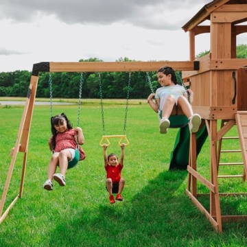 Sterling Point Wooden Swing Set for Outdoor Fun 3-12