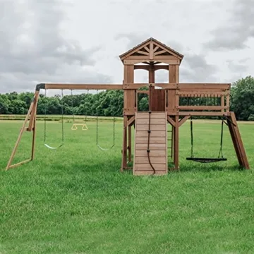 Sterling Point Wooden Swing Set for Outdoor Fun 3-12