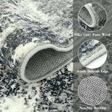 Wonnitar Area Rug 8x10 - Soft Washable Non-Slip Rug