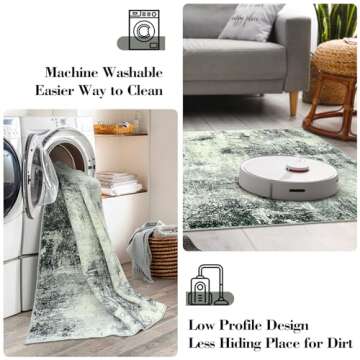 Wonnitar Area Rug 8x10 - Soft Washable Non-Slip Rug