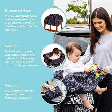 Disney Baby by J.L. Childress Shopping Cart & High Chair Cover - Disney Mickey Mouse - Extra Large, ...