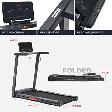 Sunny Health & Fitness Slim Folding Treadmill for Home Gym