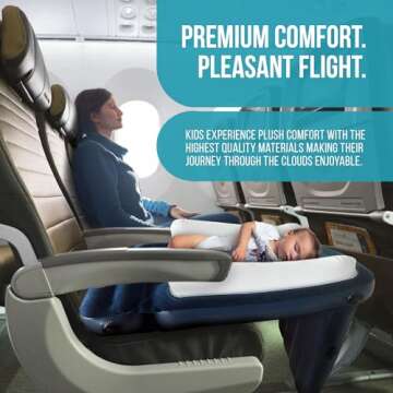 Inflatable Toddler Airplane Bed - Premium Baby Travel Bed - Seat Extender for Kids - Tiny Electric A...