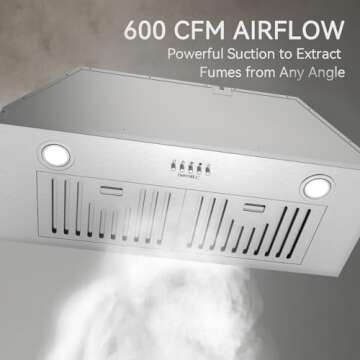 Hermitlux 30" Range Hood Insert - 600 CFM Power