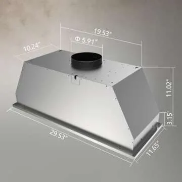 Hermitlux 30" Range Hood Insert - 600 CFM Power