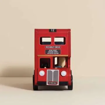 Le Toy Van - Cars & Construction - London Double Decker Bus - Wooden Bus - Role Play Toy - Suitable for Girls & Boys Age 3+