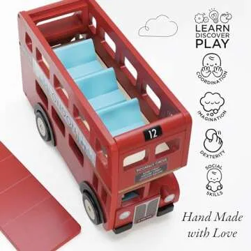 Le Toy Van - Cars & Construction - London Double Decker Bus - Wooden Bus - Role Play Toy - Suitable for Girls & Boys Age 3+