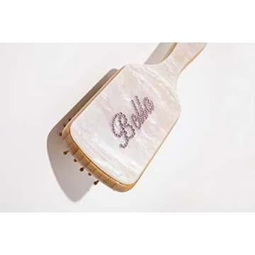 Custom Rhinestone Name Hair Brush Personalized gifts Natural Wooden Bamboo Brush (Wet/Curly/Thick/Dry & Damaged Hair) - Women & Men Hair Styling Tool Jewelry Gifts