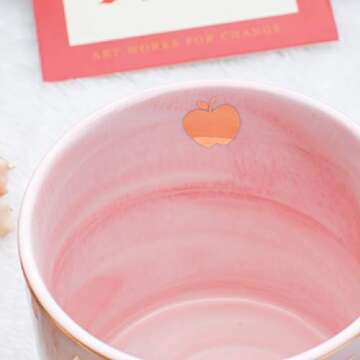 Duneach Luspan Teacher Gift - Elegant Pink Marble Mug Set