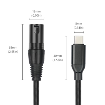 SZLliyxs USB C to XLR Male Cable,USB Type C to XLR Male Output Cable,USB C Microphone Cable USB Type-C Male to XLR Male Channel Cord Connector for Amplifier, Speaker, Mixer Console etc,6.6 Ft