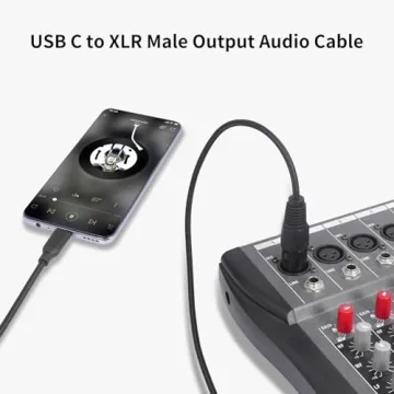 SZLliyxs USB C to XLR Male Cable,USB Type C to XLR Male Output Cable,USB C Microphone Cable USB Type-C Male to XLR Male Channel Cord Connector for Amplifier, Speaker, Mixer Console etc,6.6 Ft