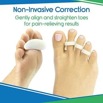 VIVEsole Hammer Toe Corrector for Men and Women (4pc) Cushioned Gel Straightener Loops - Toe Support Cushion Brace for Bunion Foot Relief, Feet Alignment, Curled, Claw, Crooked, Mallet Toes, 3 Loops