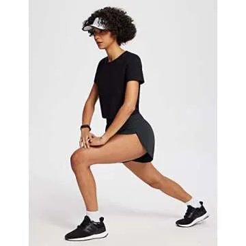BALEAF Women's 3" Workout Shorts High Waisted Athletic Running Shorts with Liner Sports Lightweight Quick Dry Black M