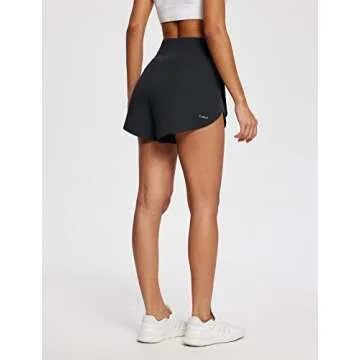 BALEAF Women's 3" Workout Shorts High Waisted Athletic Running Shorts with Liner Sports Lightweight Quick Dry Black M