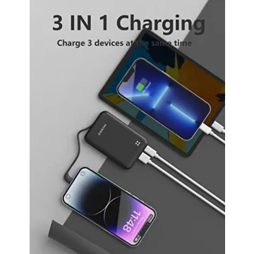 miisso 4500mAh Portable Phone Charger with Built-in Cable