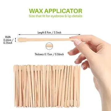 Mibly Wooden Wax Sticks - Eyebrow, Lip, Nose Small Waxing Applicator Sticks for Hair Removal and Smo...