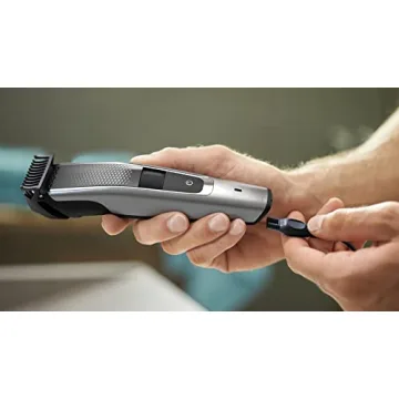 Philips Norelco Beard Trimmer and Hair Clipper Series 5500, Electric, Cordless, one Pass Beard Trimmer and Hair Clipper with Washable Feature for Easy Clean - No Blade Oil Needed - BT5511/49