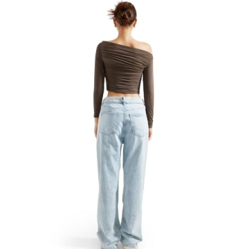 Stylish Off Shoulder Long Sleeve Crop Top for Women