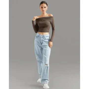 Stylish Off Shoulder Long Sleeve Crop Top for Women