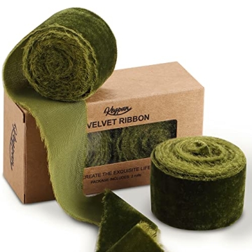 Elegant Keypan Olive Green Velvet Ribbon for Gifts