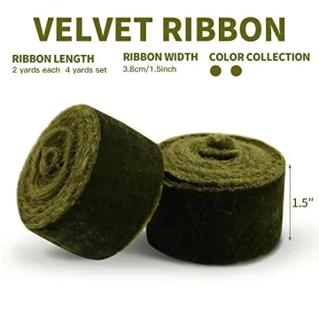 Elegant Keypan Olive Green Velvet Ribbon for Gifts