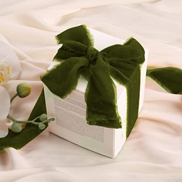 Elegant Keypan Olive Green Velvet Ribbon for Gifts