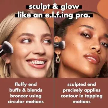 e.l.f. Liquid Bronzer & Contour Duo Brush - Vegan Tool