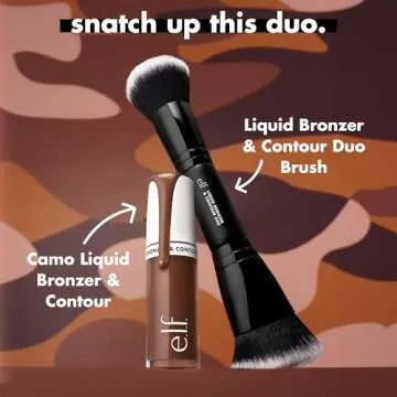 e.l.f. Liquid Bronzer & Contour Duo Brush - Vegan Tool