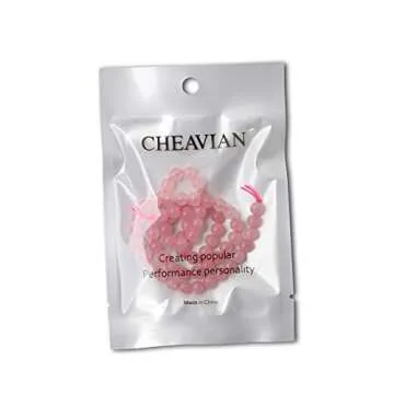CHEAVIAN 60PCS Natural Rose Quartz Beads for Jewelry Making