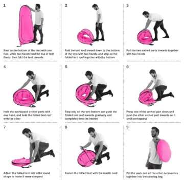 Pop Up Pod - Privacy Shower Tent, Dressing Room, or Portable Toilet Stall with Carry Bag for Camping, Beach, or Tailgate by Wakeman Outdoors (Pink)