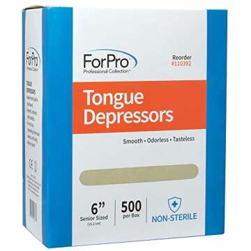 ForPro Professional Collection Senior Tongue Depressors, Large Wax Applicators, Wood Craft Sticks, 6...