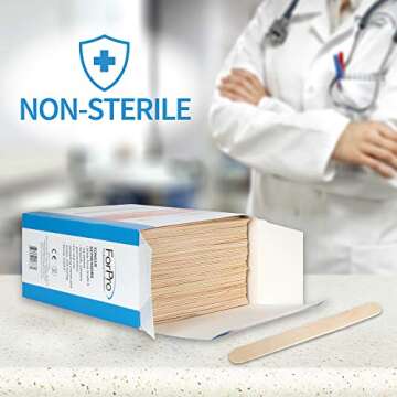 ForPro Professional Collection Senior Tongue Depressors, Large Wax Applicators, Wood Craft Sticks, 6" Senior Sized, Non-Sterile, 500-Count