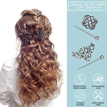 Stylish 2 Pieces Viking Celtic Hair Clips for Women