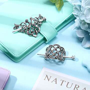 Stylish 2 Pieces Viking Celtic Hair Clips for Women